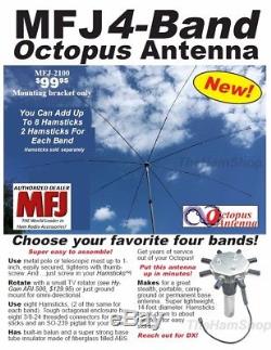 MFJ-2100 HF Octopus Antenna Base With Eight 3/8-24 Connectors for Ham Sticks
