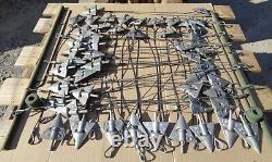 Military 4 Arrowhead Earth Anchor Guy Line Anchor Kit Lot Of 50 + 2 Drive Rods