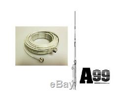 NEW ANTRON 99 CB, HAM BASE ANTENNA & 100 ft DS RG8X COAX CABLE 95% SHIELDED A99