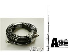 New Antron 99 Cb, Ham Base Antenna & 50' Lmr240 Rg8x Coax Cable 95% Shielded A99