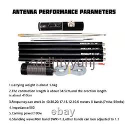 PAC-12 7MHz-50MHz 100W Multi Band HF Shortwave GP Antenna QRP For Ham Radio