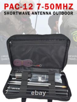 PAC-12 Portable 100W HF Shortwave Antenna 7-50MHz Multi-Band Aluminum Base