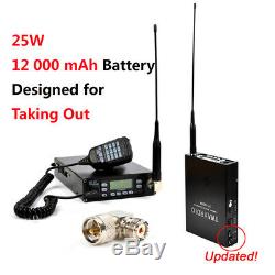 Portable 25W VHF/UHF Ham Radio Transceiver 12000mAh battery 199CH PL259 Antenna