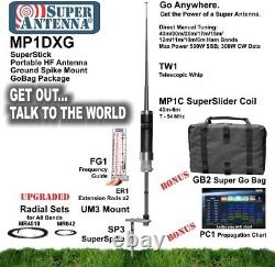 Portable All Band HF Antenna with Ground Mount Ideal for Ham Radio Enthusiasts