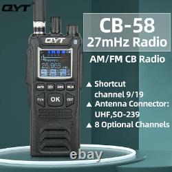 QYT CB-58 Walkie Talkie 27MHz AM/FM CB Ham Radio Transceiver Tactical antenna