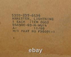 RARE NOS NIB LIGHTNING ARRESTER F36091-1 Auxiliary sawtooth gap NEON JFD USA