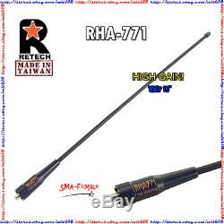 RETECH High Gain Antenna SMA-F For Baofeng UV-3R + UV-5R KG-UV6D PX-888K FD-880