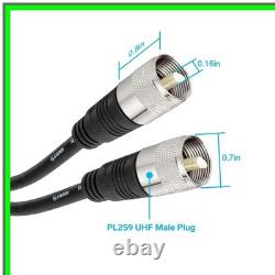 RG8X Coaxial Cable 50 ft with PL259 Connectors for