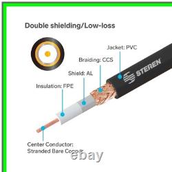 RG8X Coaxial Cable 50 ft with PL259 Connectors for