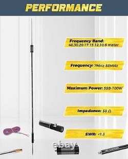 Radio Antennas JPC-12 HF Antennas for Ham Radio with Slide Regulator 7MHz-50M