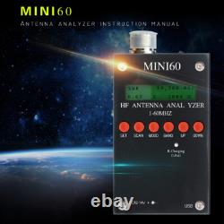 SARK100 Mini60 HF SWR Antenna Analyzer Meter 1-60Mhz Ham Radio Mini-B receptacle