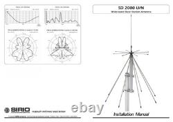 SD-2000/N SIRIO Extremely Wideband Scanner Discone Antenna TX / RX 100-2000MHZ 2