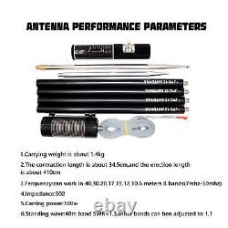 Shortwave Antenna Portable with Slide Regulator 8-Band 7MHz-50MHz JPC-12 TV SF