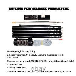 Shortwave Antenna Portable with Slide Regulator 8-Band 7MHz-50MHz PAC-12 TV EP