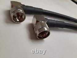 US MADE LMR-400UF Ultra Flex HAM Radio Antenna Coax Cable PL259 Right Angle