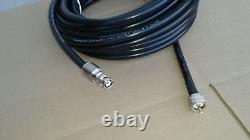 US MADE LMR-400 Ham Radio Antenna BNC Male to PL259 UHF coax cable 125 FT