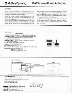 Ultra Rare MCKAY DYMEK DA-7 AMPLIFIED ANTENNA LW 150-300 kHz AM MW 540-1605 kHz