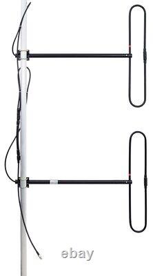 VHF WIDE BAND Antenna, 2 folded dipole 136-174 MHz, adjustable diagram 6 DBd 300W