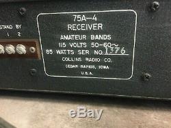 Vintage COLLINS 75A-4 Ham Radio Receiver withAntenna & F 455J 31 Mechanical Filter
