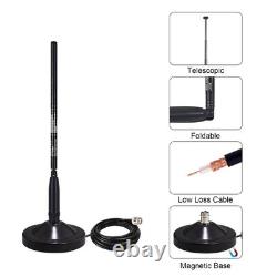 Wide Band Scanner Antenna Set 95MHz-1100MHz Foldable Telescopic withMagnetic Base