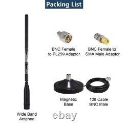 Wide Band Scanner Antenna Set 95MHz-1100MHz Foldable Telescopic withMagnetic Base