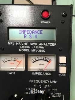 Working MFJ-259C HF/VHF SWR Antenna Analyzer 530KHz 230MHz Good Condition