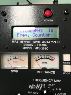 Working MFJ-259C HF/VHF SWR Antenna Analyzer 530KHz 230MHz Good Condition