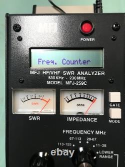 Working MFJ-259C HF/VHF SWR Antenna Analyzer 530KHz 230MHz Good Condition