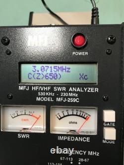 Working MFJ-259C HF/VHF SWR Antenna Analyzer 530KHz 230MHz Good Condition