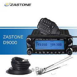 ZASTONE D9000 Mobile Radio Ham Walkie Talkie VHF&UHF Transceiver + Antenna+ Base
